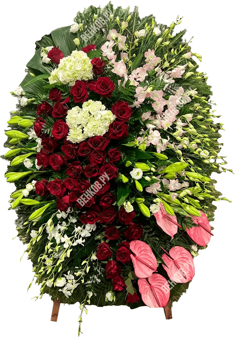 Ритуальный венок из живых цветов