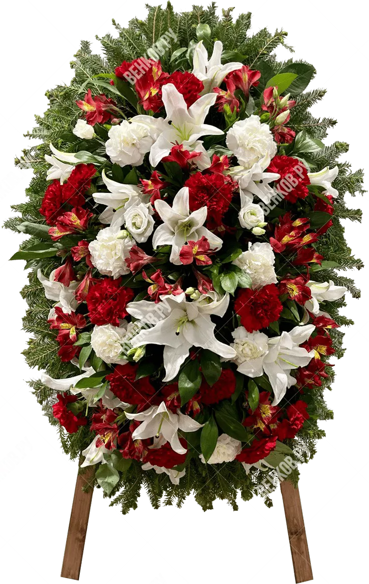 Ритуальный венок из живых цветов