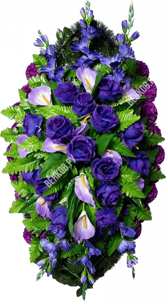 Фиолетовый траурный венок